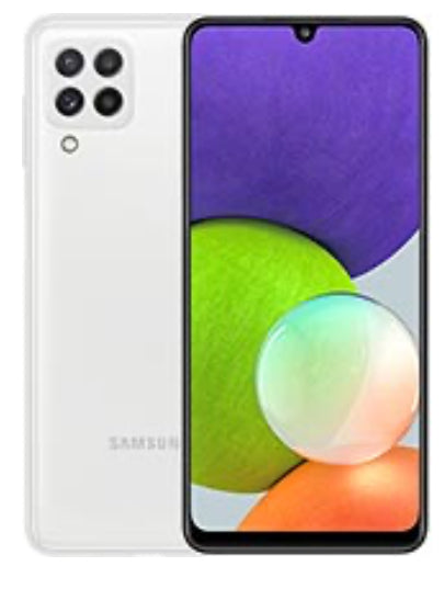 Samsung Galaxy A22 (64GB, 4GB) 6.4", Quad Camera, Dual SIM GSM 4G Volte Unlocked A225M/DSN (Fast Car Charger Bundle, White) CELLPHONE